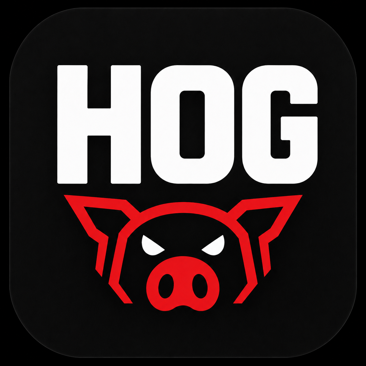 HOG Link launcher artwork: bold white HOG lettering above a red hog symbol