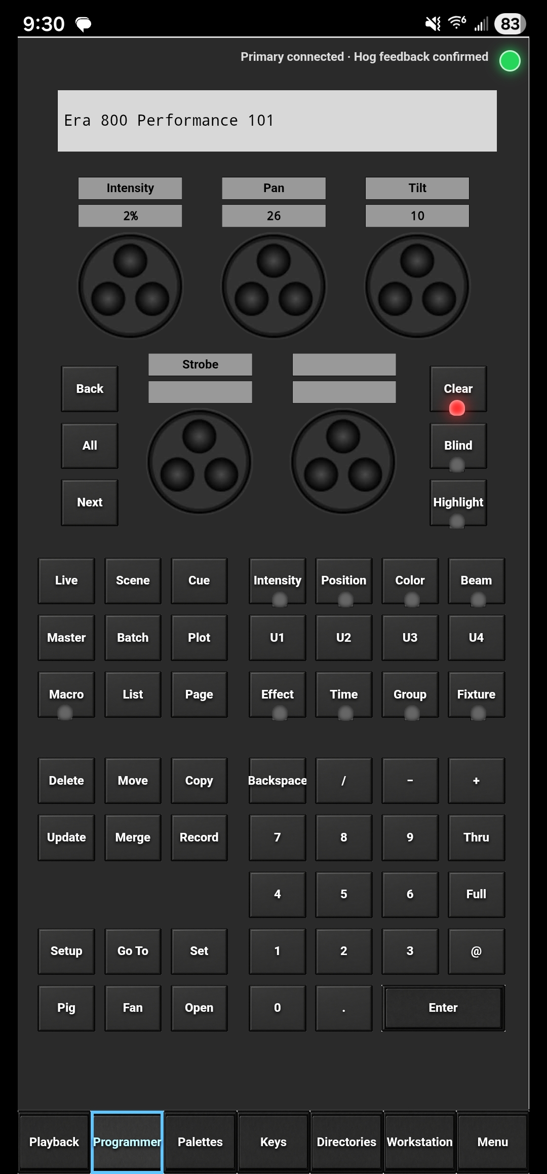 Connected HOG Link phone Programmer screen